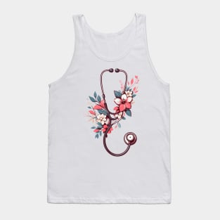 Floral Stethoscope Tank Top